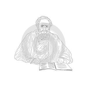 Aristotle Portrait, Aristotle Ancient Greek philosopher and polymath Character Cartoon illustration
